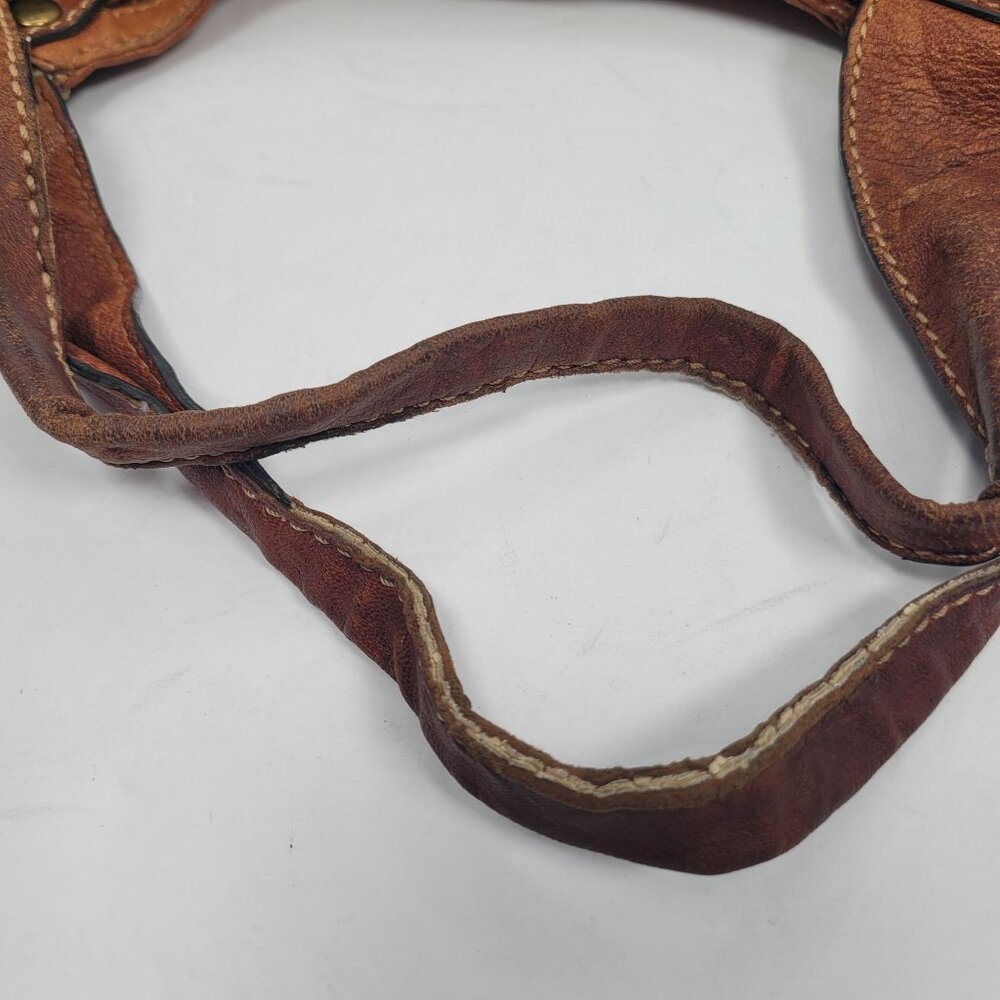 VTG Fossil Women's Brown Leather Floral Embossed Shoulder Bag - Picture 10 of 12